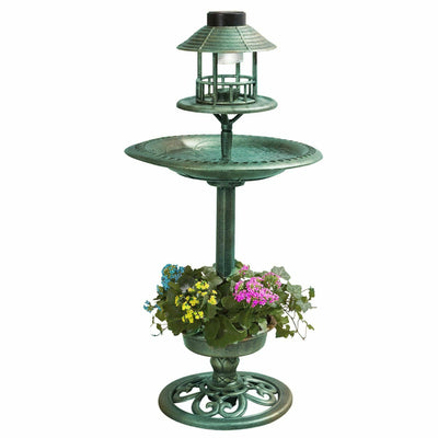 Garden Bird Bath Solar Feeding Station