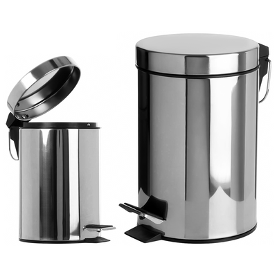 3 Liter Stainless Steel Silver Pedal Bin - Silver