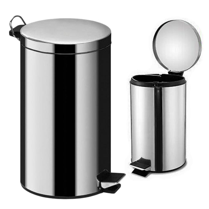 Pedal Toilet Bathroom Kitchen Bin - Silver