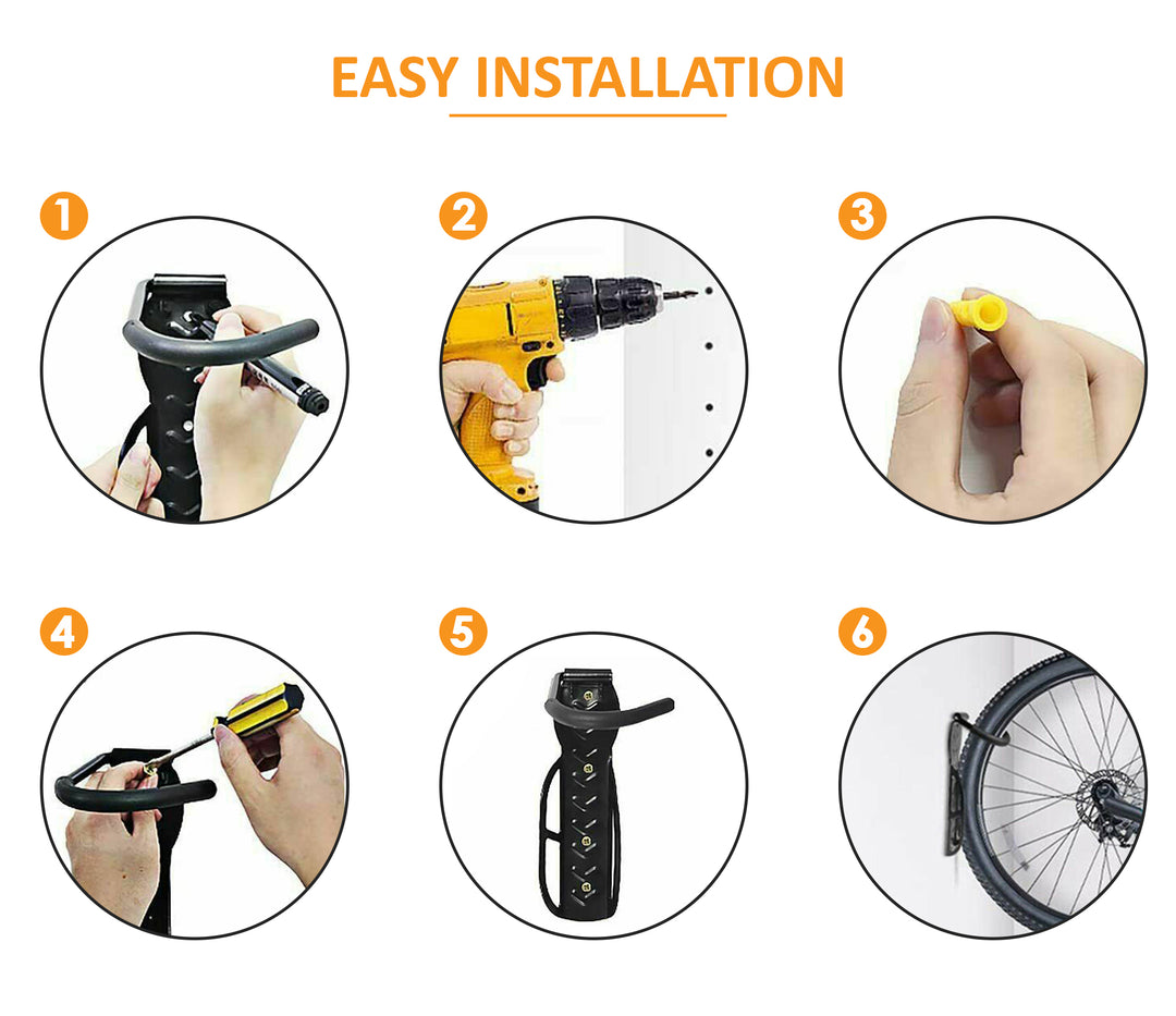 2pcs Wall Mounted Bicycle Hanger