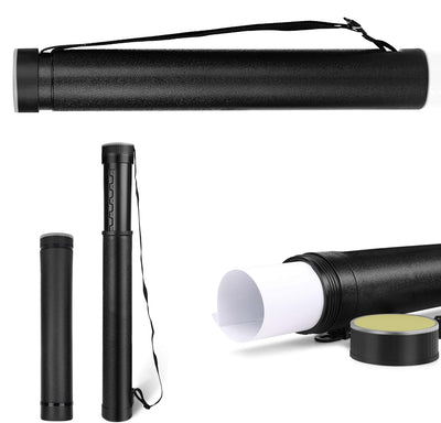 Document Storage Art Plastic Poster Tube - Black