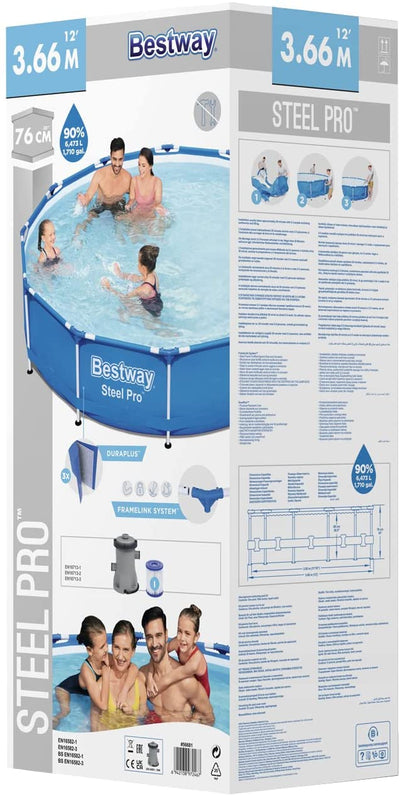 Bestway Steel Pro Swimming Pool with Filter Pump - 366 x 76 cm