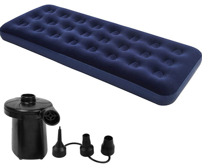 Single Flock Airbed with Air Pump
