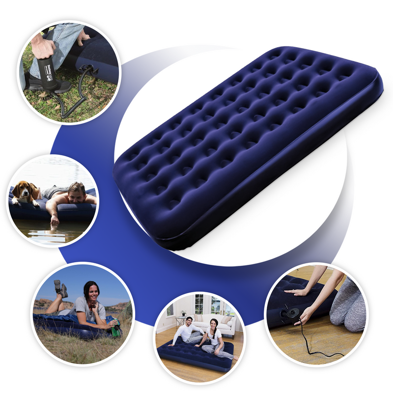 Double Inflation Camping Airbed Blue