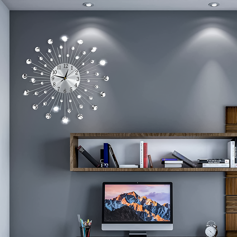 Living Room Diamante Beaded Wall Clock