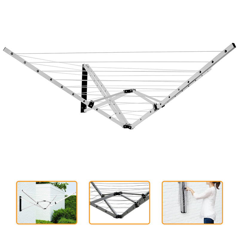 5 Arm 26m Wall Mounted Clothes Airer