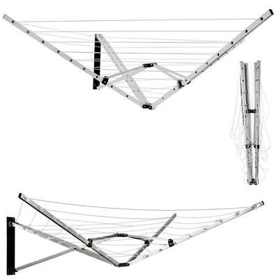 5 Arm 26m Wall Mounted Clothes Airer