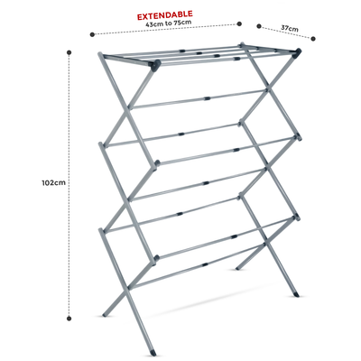 3-Tier Space Saving Extendable Telescopic Airer