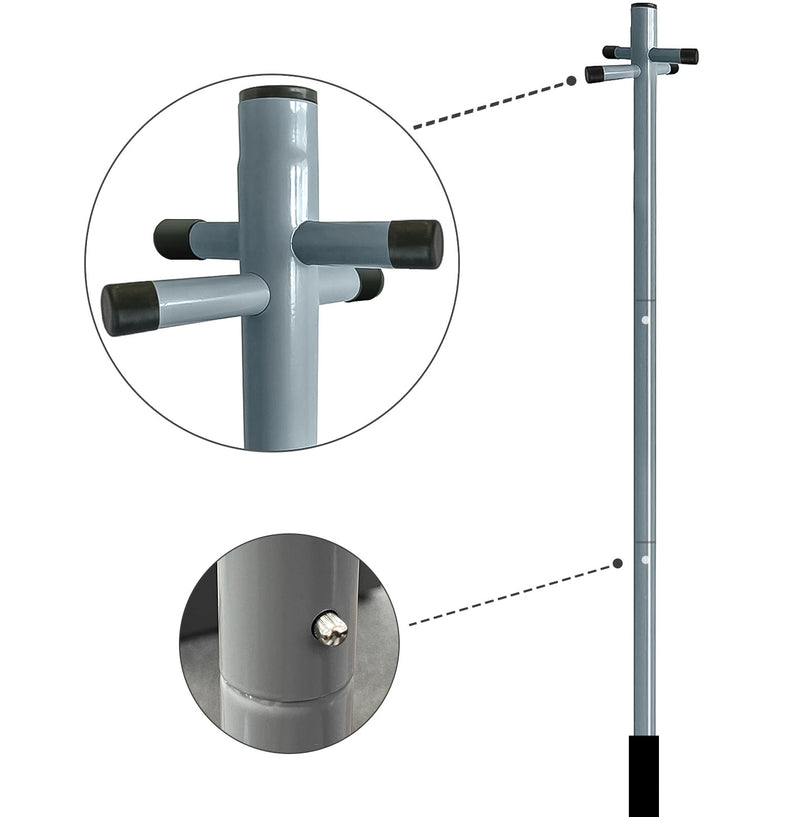 2.4m Washing Line Post Pole with Socket