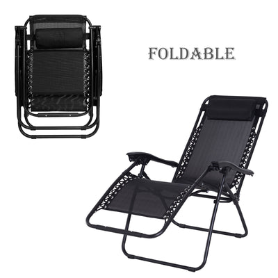 Black Textoline Beach Chair Sun lounger