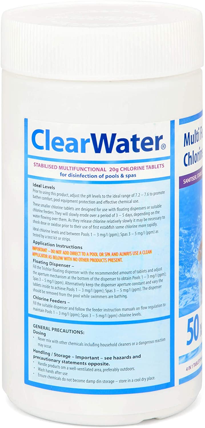 Clearwater Mini Multifunction Chlorine Tablets, 50 x 20g