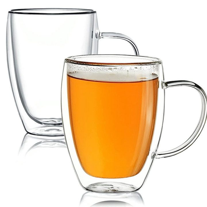2Pc Double Wall Insulated Coffee Glass