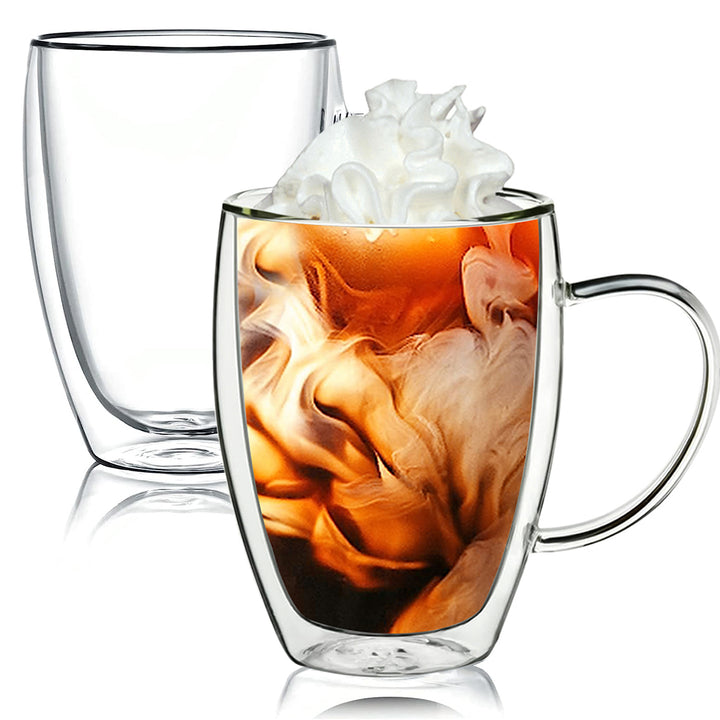 2Pc Double Wall Insulated Coffee Glass