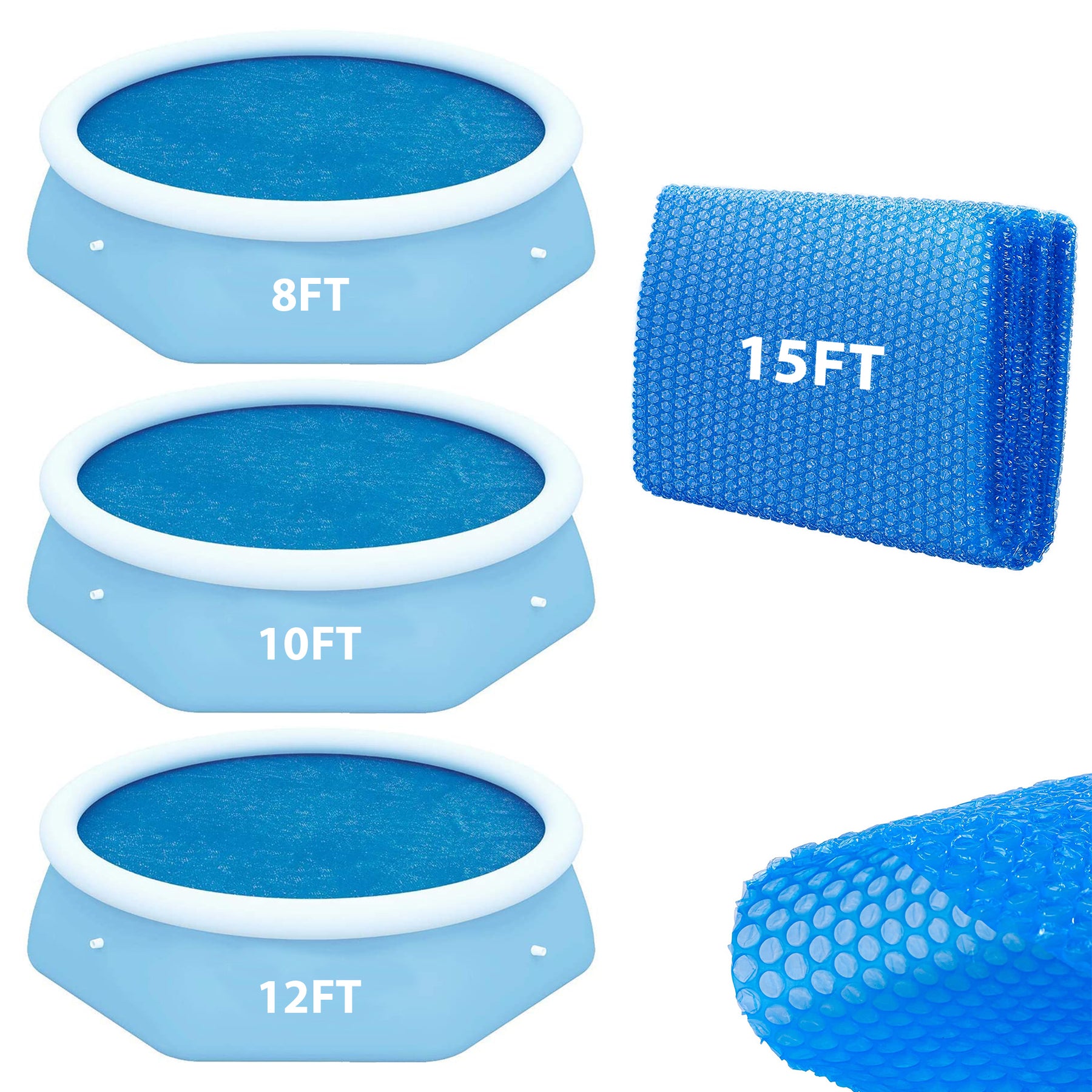 Solar Pool Cover for Swimming Pool 8/10/12/15 Feet UK