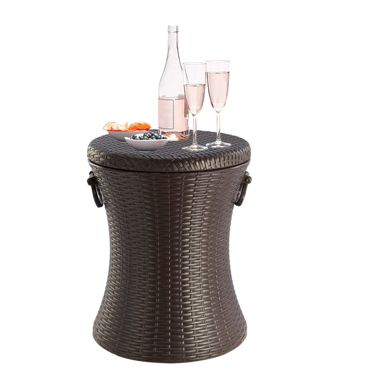 Rattan Style Drinks Cooler Table
