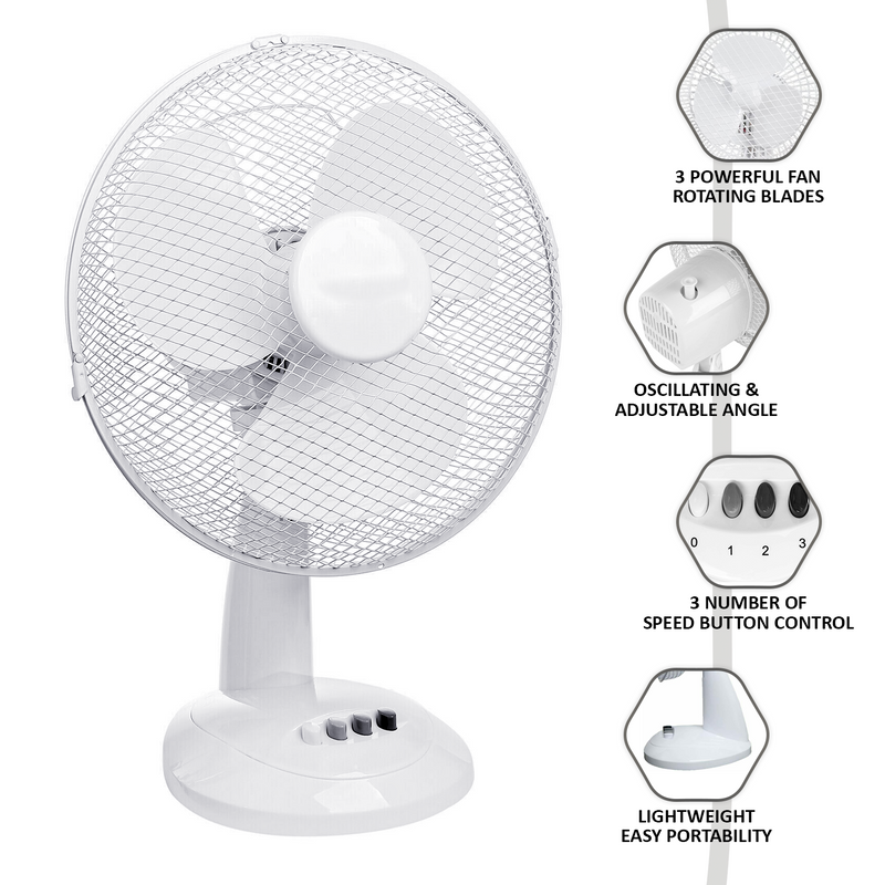 12" Office/Home Cooling Desk Fan