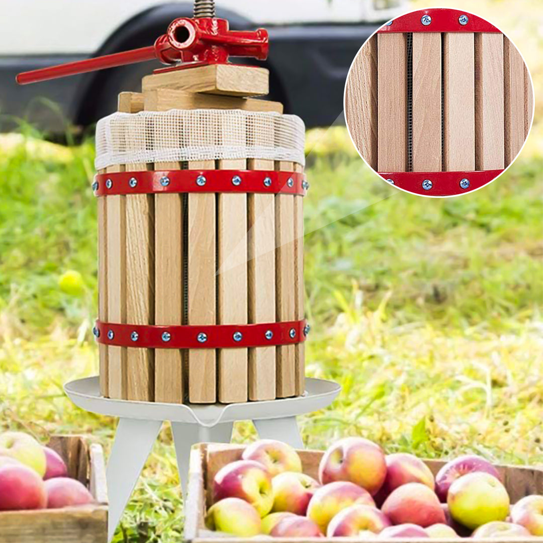 Manual Fruit Press Wooden - 6/12/18 Liters