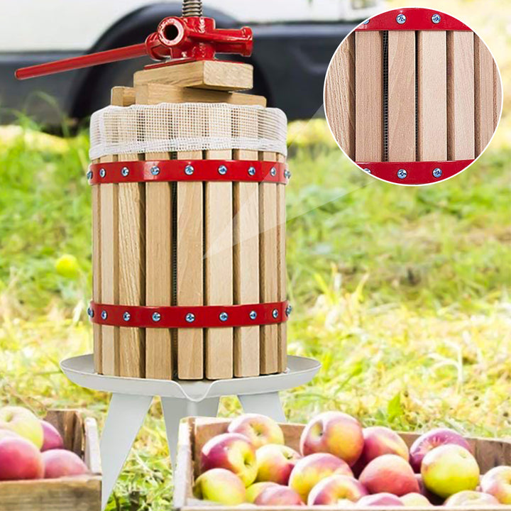 Manual Fruit Press Wooden - 6/12/18 Liters