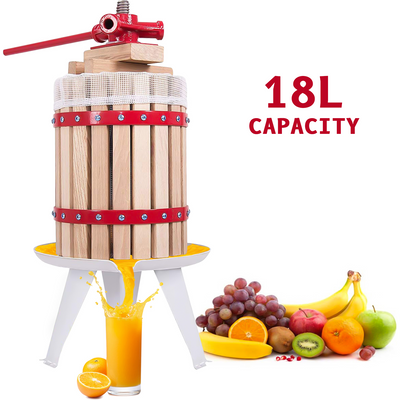 Manual Fruit Press Wooden - 6/12/18 Liters