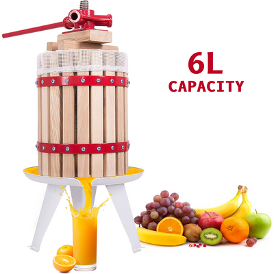 Manual Fruit Press Wooden - 6/12/18 Liters