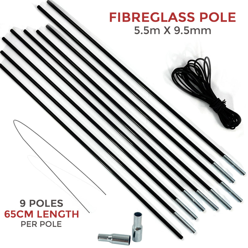 Replacement Repair Tent Fibreglass Pole Kit