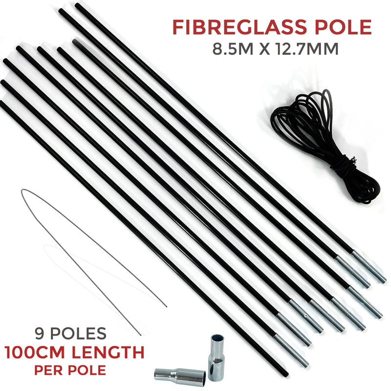 Replacement Repair Tent Fibreglass Pole Kit Dennyshop UK