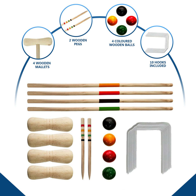 4 Player Full Size Croquet Set