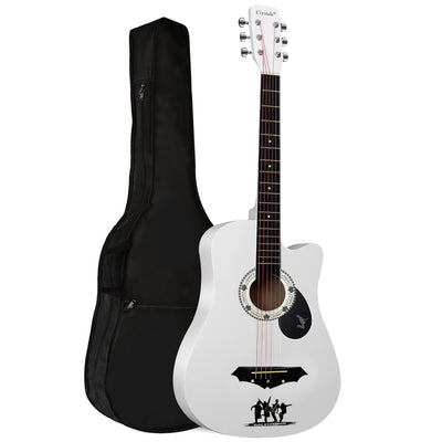 38" Full Size 6 String Acoustic Guitar White