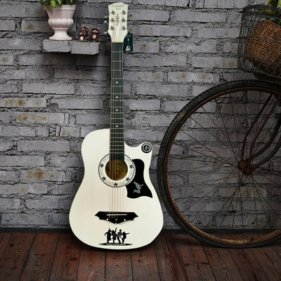 38" Full Size 6 String Acoustic Guitar White