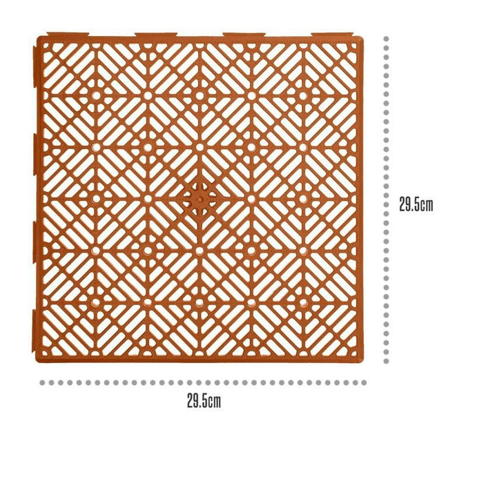 Slip-Resistant Interlocking Garden Tiles