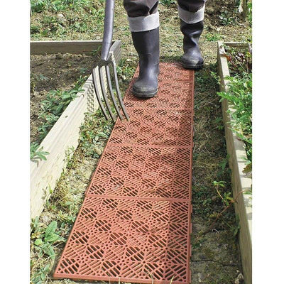 Slip-Resistant Interlocking Garden Tiles