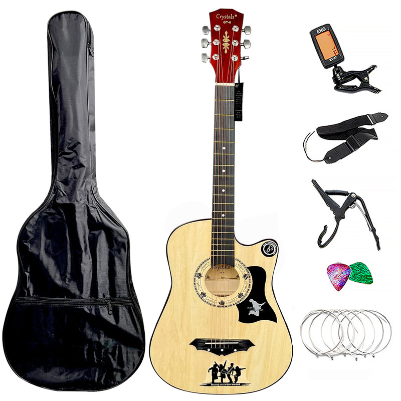 38" Full Size 6 String Guitar Wooden Color