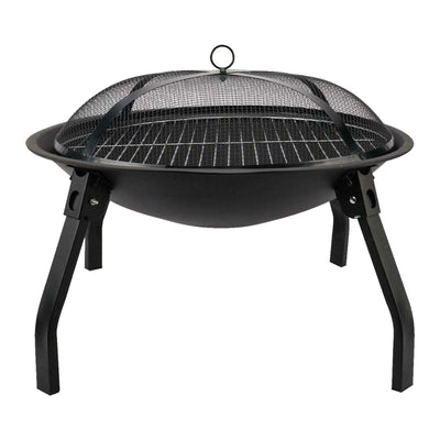 Redwood Steel Fire Pit with Grill