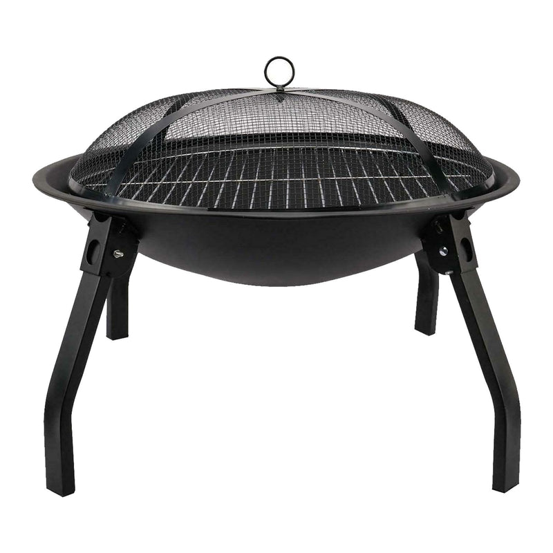 Redwood Steel Fire Pit with Grill