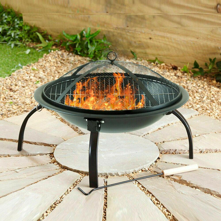 Redwood Steel Fire Pit with Grill