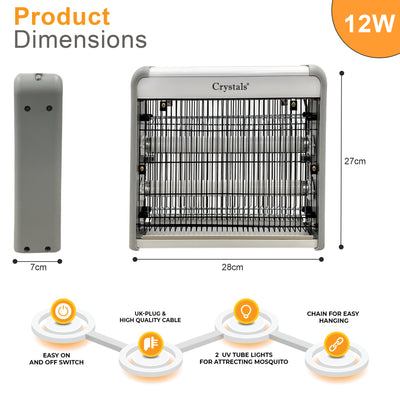 12W Electrical Insect Killer Silver