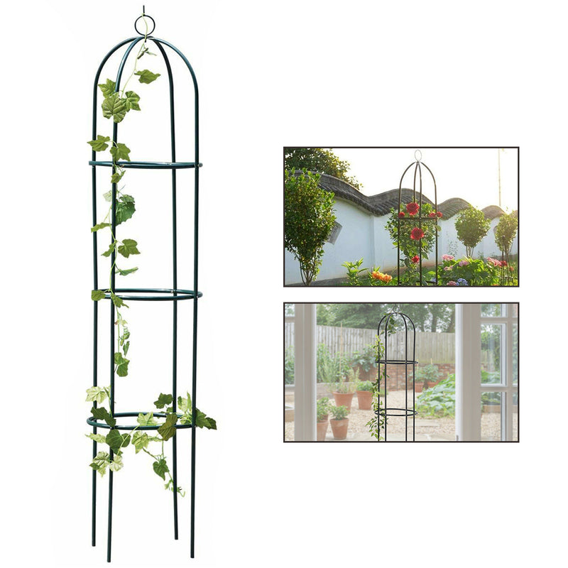 1.9m Outdoor Garden Metal Obelisk Trellis