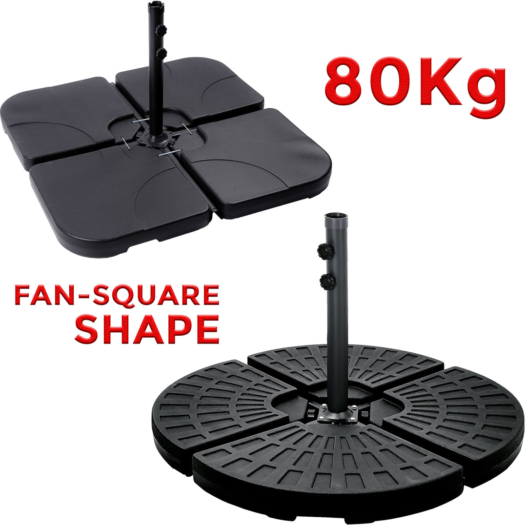 4 Pcs Cantilever Parasol Base Weight - Black