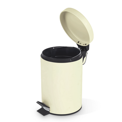 3 Litre Stainless Steel Pedal Bin - Cream