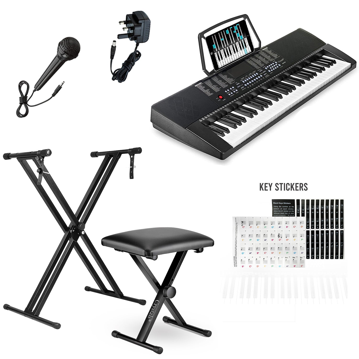 61 Keys Electronic Keyboard Piano + Stand & Chair – Dennyshop UK