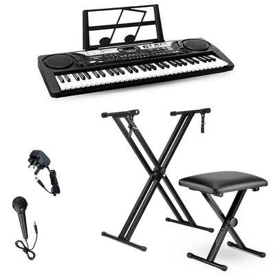 61 Keys Electronic Keyboard Piano + Stand & Chair