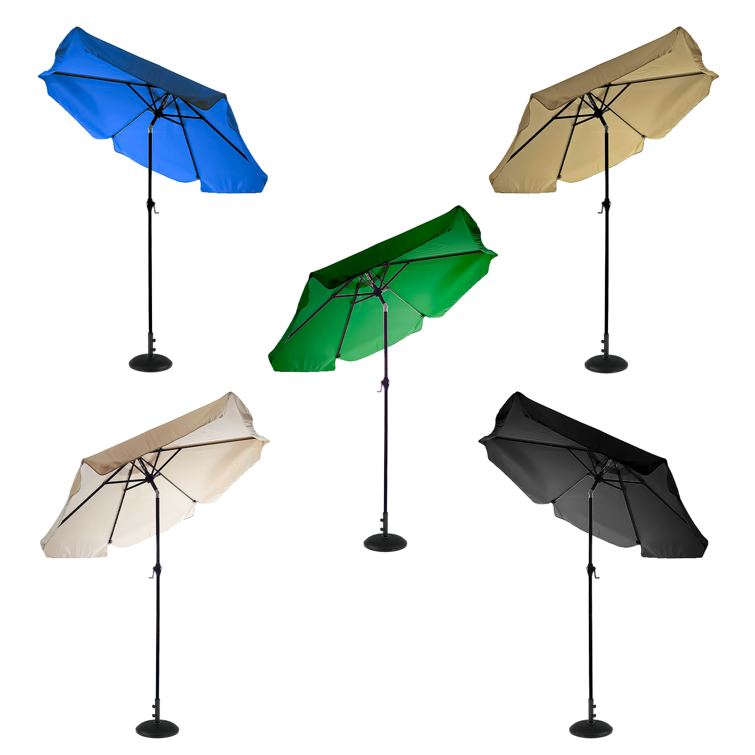 Parasol Umbrella 2.2m Tilt Crank Handle With Parasol Base UK
