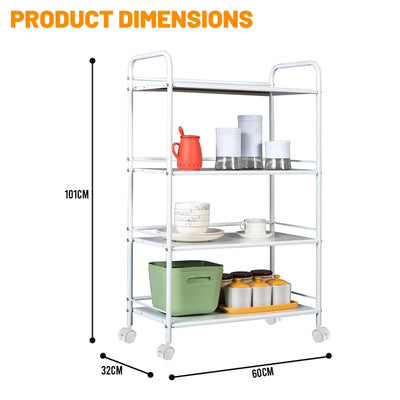 4 Tier Slim Kitchen Food Storage Trolley