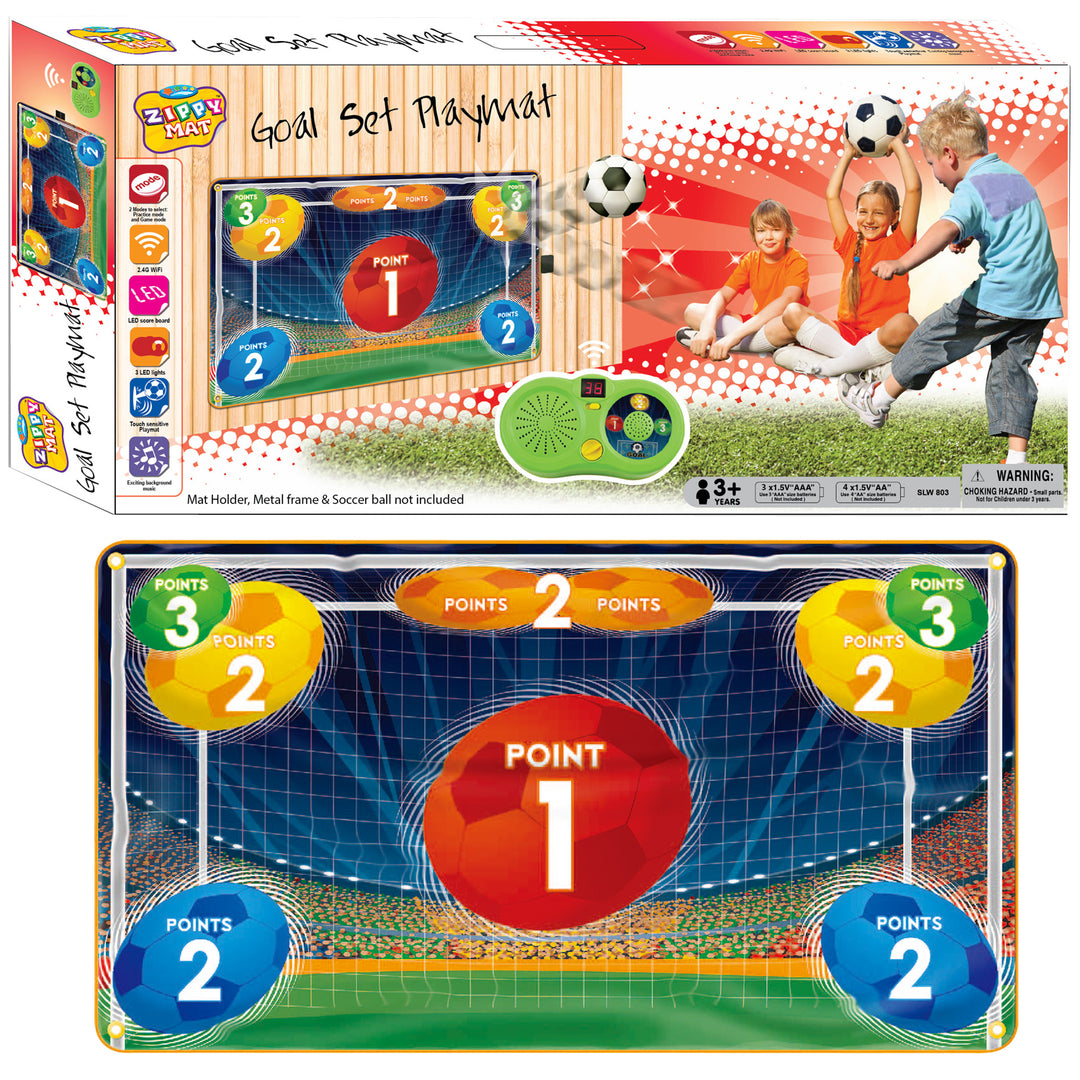 Kids Electronic Football Goal Set Playmat