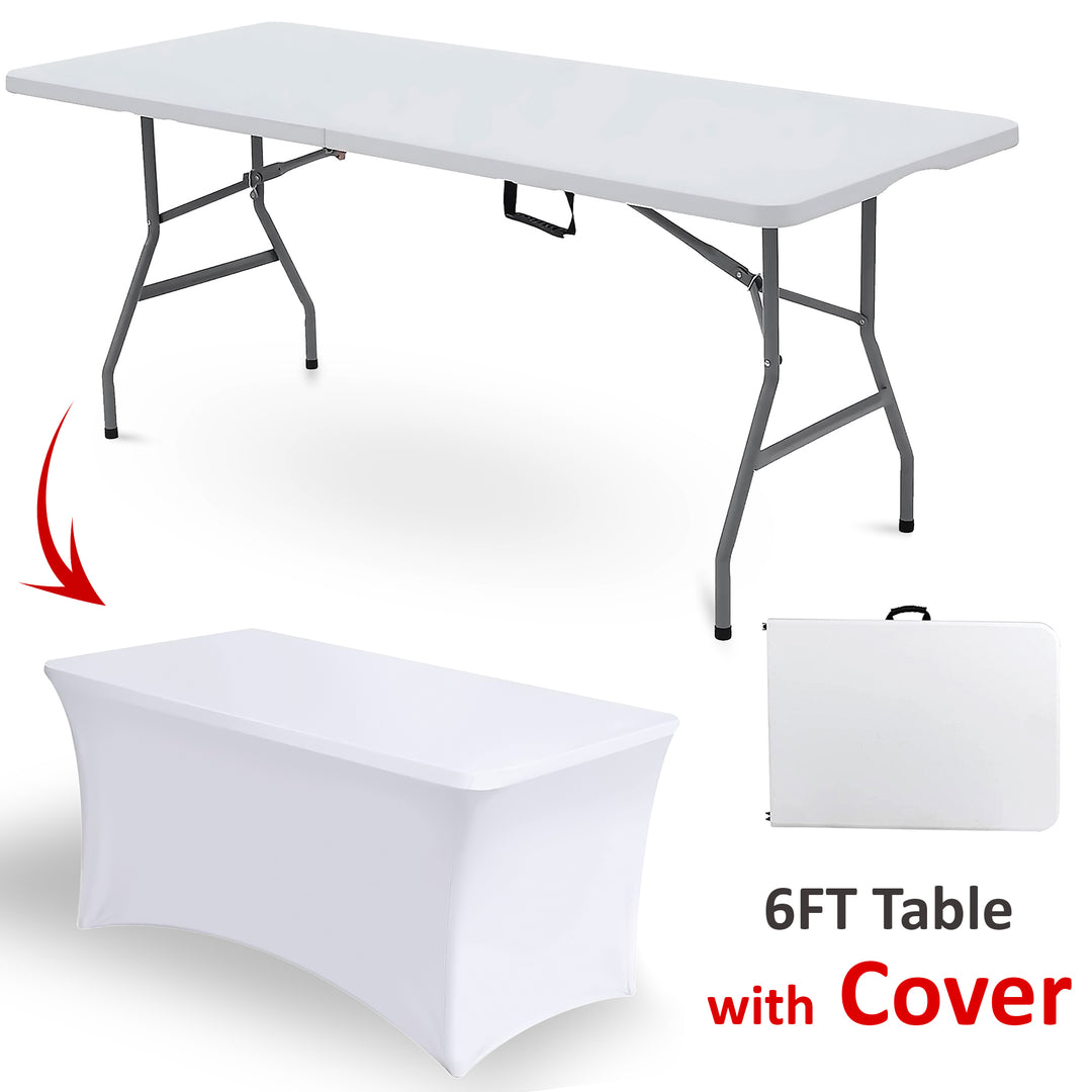 6ft Foldable Banquet Camping Table & Cover