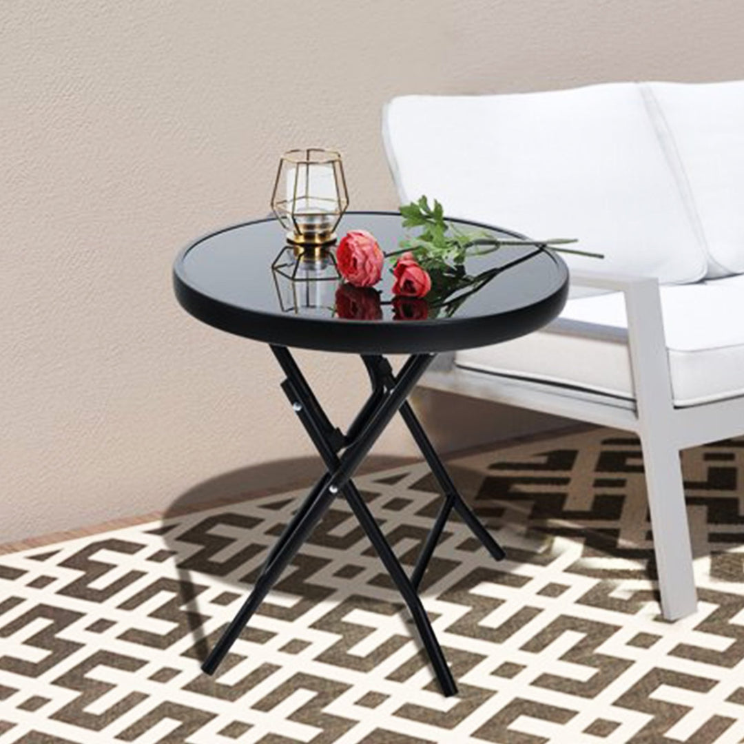 Folding Drinks Side Round Table