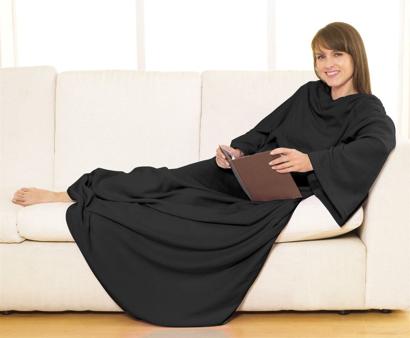 Sleeved Blanket Wrap Black