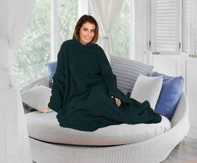 Sleeved Blanket Wrap Black