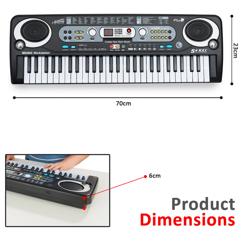 54 Keys Electronic Keyboard Piano + Microphone