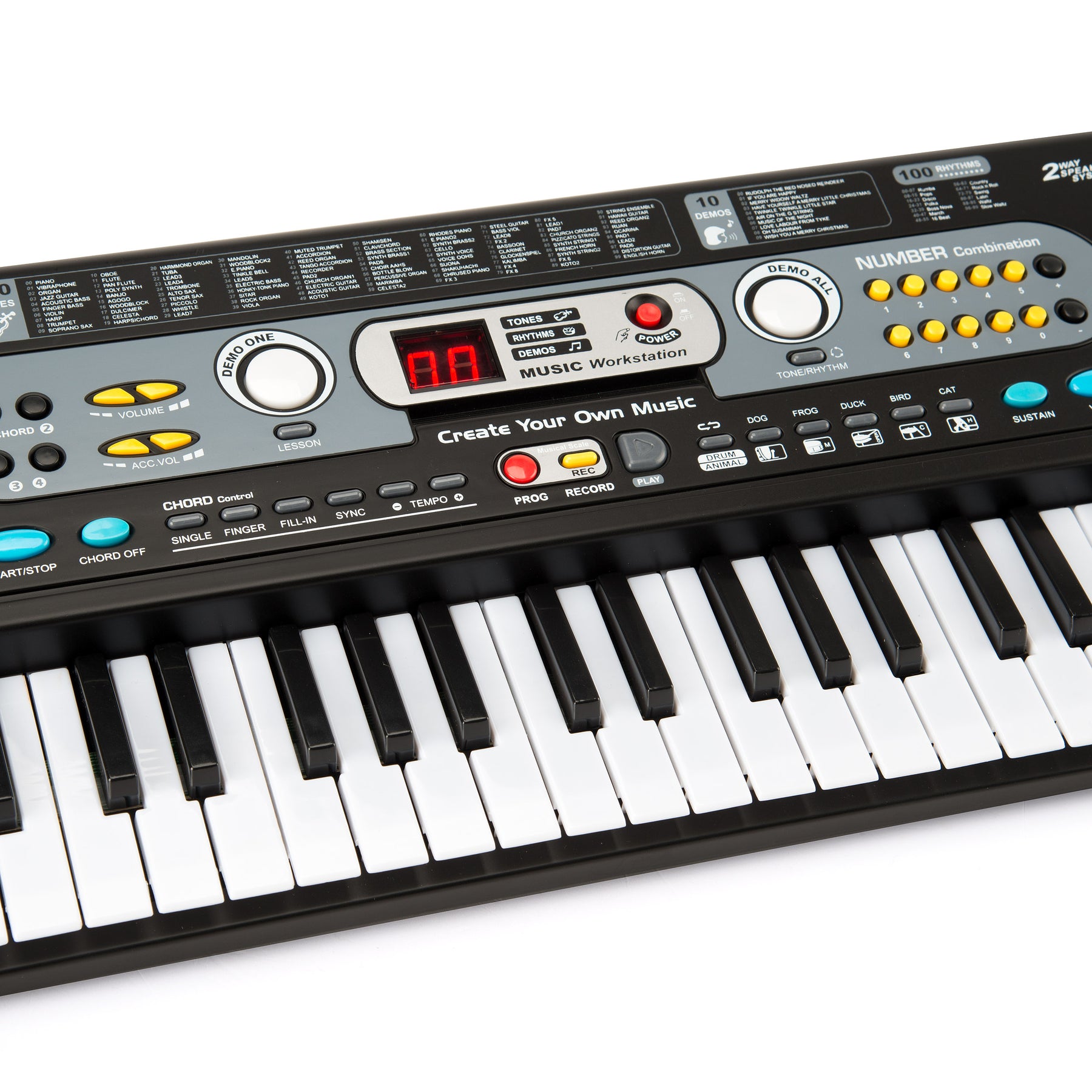 Techmo Keyboards 54 Keys Electronic Keyboard Piano + Microphone | Dennyshop UK